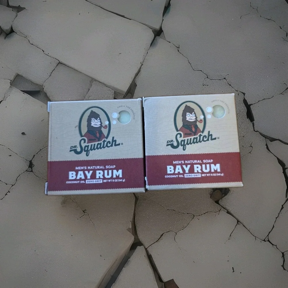 Dr. Squatch Bay Rum Set Of 2 Zero Grit‎ Soaps 5oz Per Bar